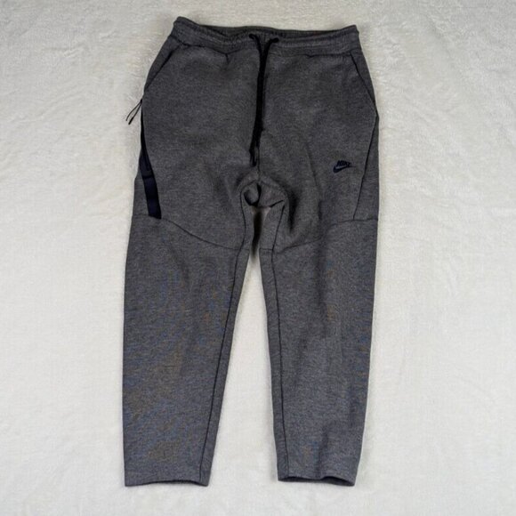 Nike Tech Fleece Jogger Gray Tapered Cropped Sweatpants 727355-091 Mens Size M - Picture 2 of 12